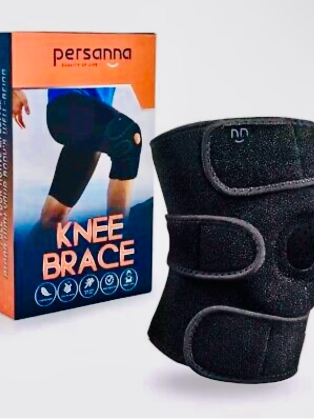 Persanna Black Adjustable Knee Brace Support